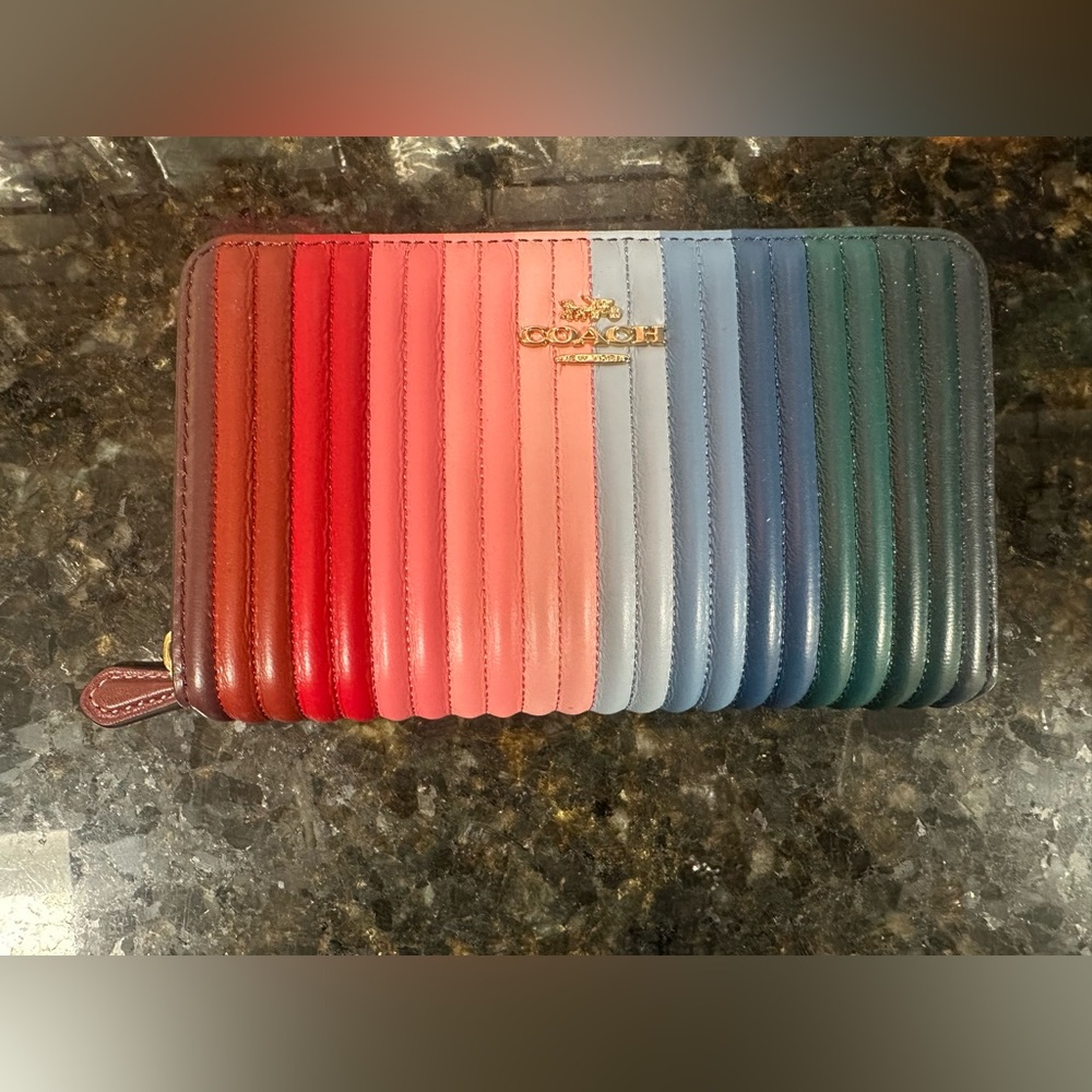 Coach Multicolor Striped Wallet